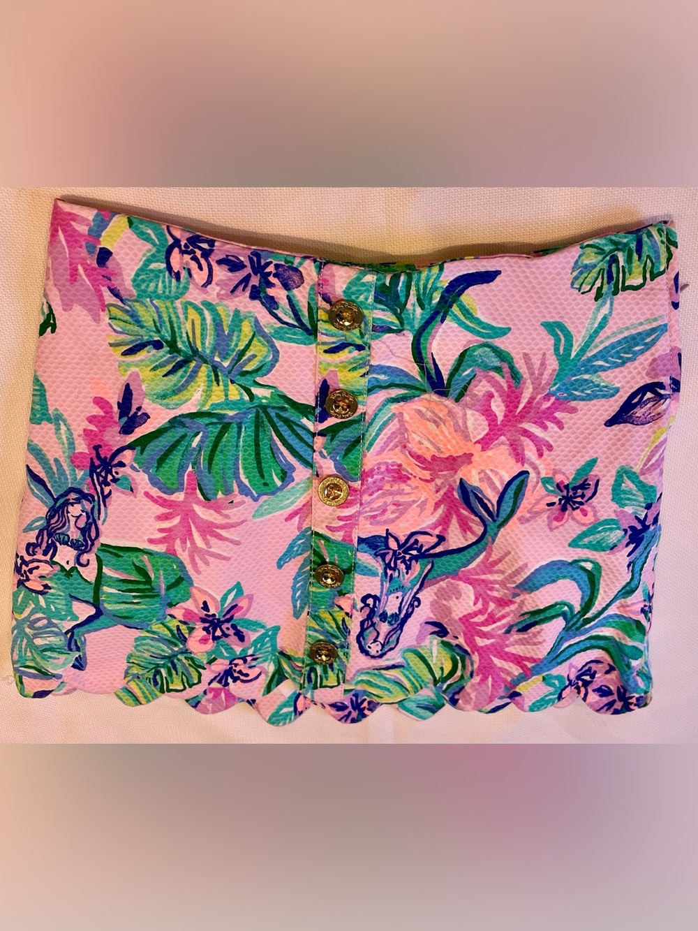 Lilly Pulitzer Luxletic Skort Size 00 Pink Tropical Floral Golf Tennis Preppy
